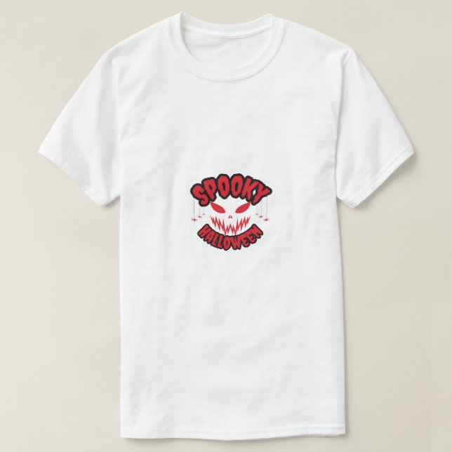 Camiseta Ousado Design de Halloween de Terror Assustador (Frente do Design)