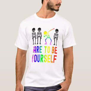 Camiseta Ousava Ser Seu Orgulho Lgbb Esqueleto Dabbing 1