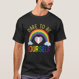 Camiseta Ouse Ser Você Mesmo Coração Arco-íris Orgulho LGBT