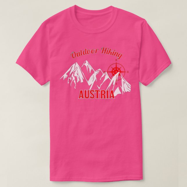 Camiseta Outdoor Hiking Austria Mountain Compass  (Frente do Design)