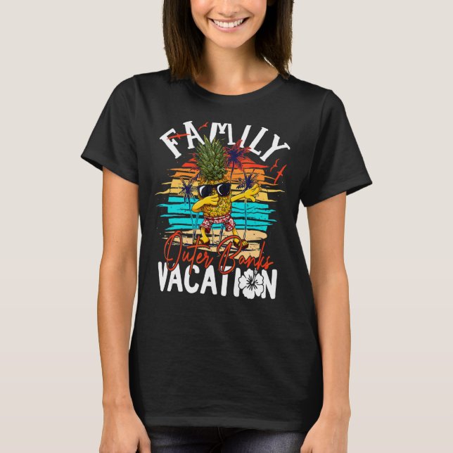 Camiseta Outer Banks Beach Pineapple Matching Family Summer (Frente)