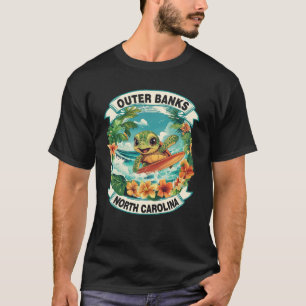 Camiseta Outer Banks North Carolina Cute Sea Turtle Surfing