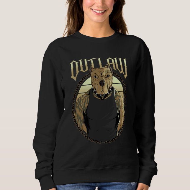 Camiseta Outlaw American Pit Bull Terrier Tattooed Dog Pitb (Frente)