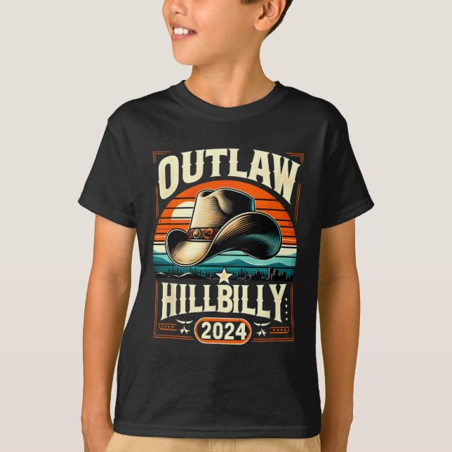 Camiseta Outlaw Hillbilly 2024 Dia das Eleições Norte-Ameri (Frente)