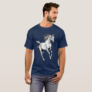 Camiseta Outline Art Running Horse Design -