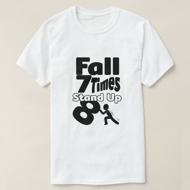 Camiseta Outono 7 vezes em pé (Frente do Design)