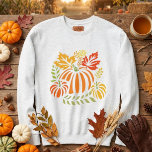 Camiseta Outono Abóbora E Folhas Caindo