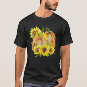 Camiseta Outono Abóbora Girassol Cottagecore
