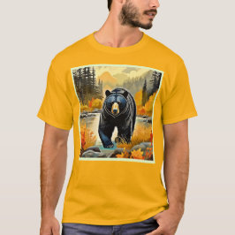 Camiseta Outono do Urso Negro Florestal