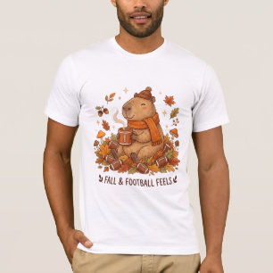 Camiseta Outono e Futebol Sentem Capivara Outono