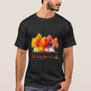 Camiseta Outono É Minha Cor Favorita Aquarela Engraçado Out