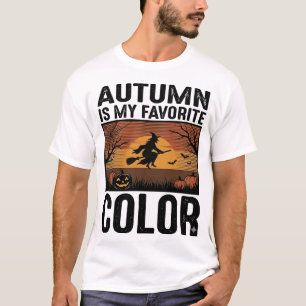 Camiseta Outono É Minha Cor Favorita Design De Bruxa De Hal