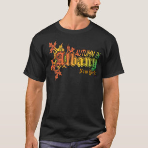 Camiseta outono em Albany, Nova Iorque, com Folhas de outon
