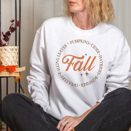 CAMISETA OUTONO ESQUEMA DE FOLHAS, BOMBAS, CIDER