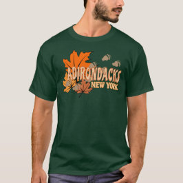 Camiseta Outono Nos Adirondacks com Folhas de Queda Urso Tr