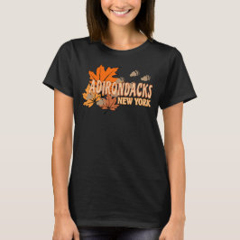 Camiseta Outono Nos Adirondacks com Folhas de Queda Urso Tr