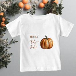 Camiseta Outono Pequeno Chuveiro de Bebê Abóbora