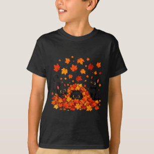 Camiseta Outono Pessoal Gato Folha de Outono Árvore Vibraçõ