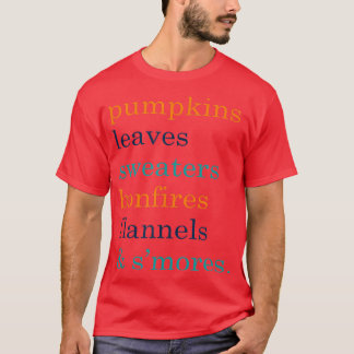 Camiseta Outono PumpkinFall Tshirt para mulheres com ditos