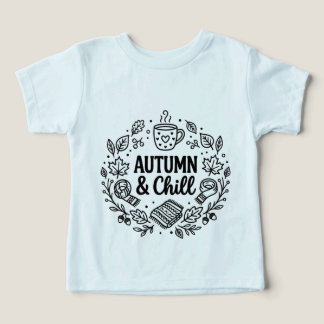 Camiseta Outono & Relaxamento | Arte de Linha com Letras Ma