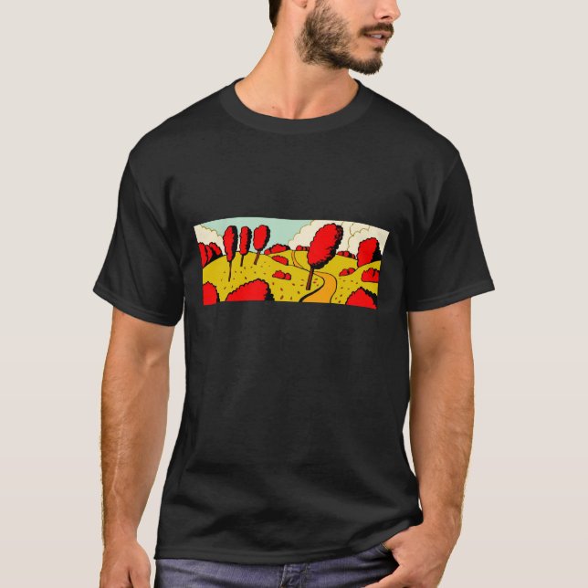 Camiseta outono vermelho (Frente)