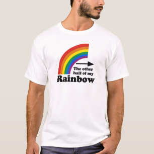 CAMISETA OUTRA METADE DO MEU ARCO-ÍRIS APONTANDO PARA A DIR