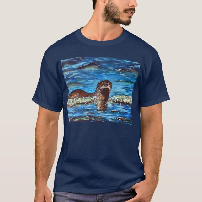 Camiseta Outra na pintura de ondas (Frente)