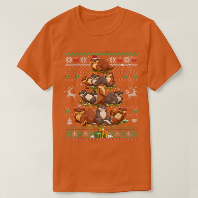 Camiseta Outras Árvores De Natal Luzes Suores Feias Ou (Frente do Design)