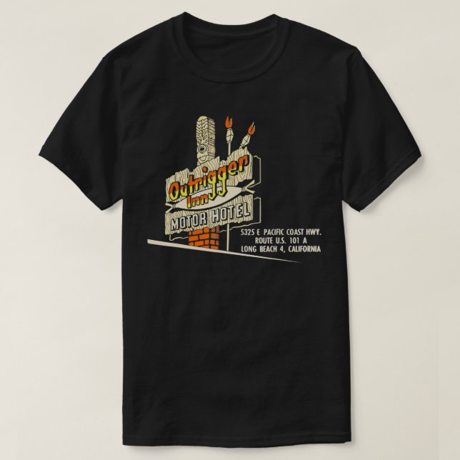 Camiseta Outrigger Inn Vintage Tiki (Frente do Design)