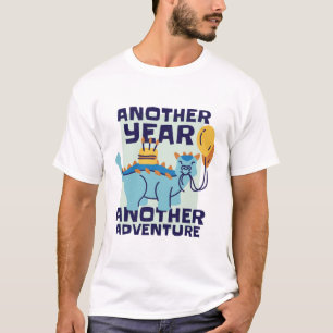 Camiseta Outro Ano Outra Aventura Dinossauro Divertido