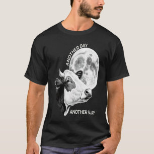 Camiseta Outro Dia Outro Abate Vaca Lua Citação Motivaciona