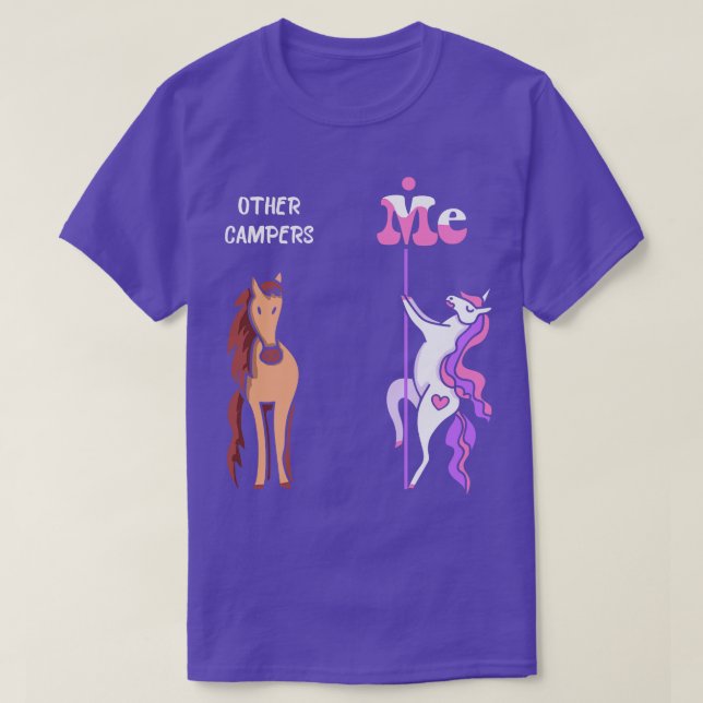 Camiseta Outros acampadores Eu Tee Unicorn Camper Engraçado (Frente do Design)