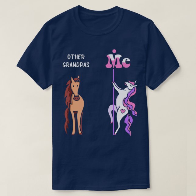 Camiseta Outros avós Eu Tee Unicorn Avô Curioso Presente I (Frente do Design)