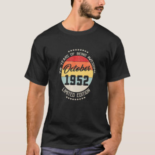 Camiseta Outubro De 1952 70 Aniversário De 70 Anos De Aweso