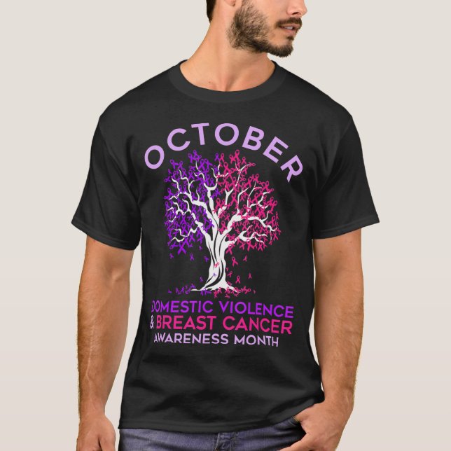 Camiseta Outubro de Violência Doméstica e Cancer da Mama (Frente)