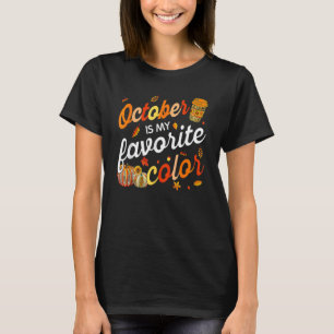 Camiseta Outubro É Minha Caiu De Cor Favorita Deixando O Ou
