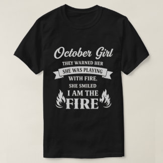 Camiseta Outubro Garota – Eu Sou o Fogo
