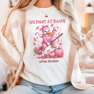 Camiseta Outubro Rosa Lutamos ao Amanhecer Câncer