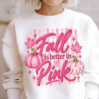 Camiseta Outubro Rosa Outono Câncer de Mama Conscientização
