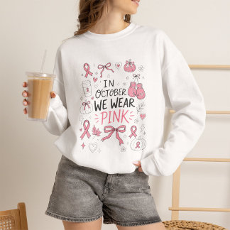 Camiseta Outubro Rosa Outono Conscientização do Câncer de M
