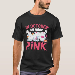 Camiseta Outubro Usamos Rosa Enfermeira Conscientização do