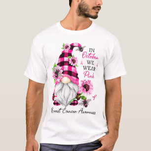 Camiseta Outubro Vestimos Consciência do Cancer Mama Gnomo