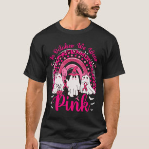 Camiseta Outubro Vestimos Enfermeira Rosa Ghost Cancer Mama
