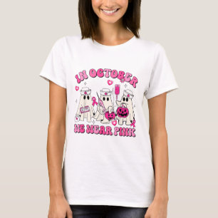 Camiseta Outubro Vestimos Enfermeira Rosa Ghost Halloween M
