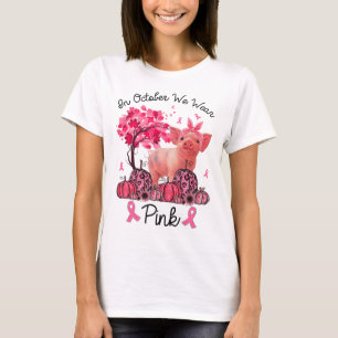 Camiseta Outubro Vestimos Fita Cor-de-Rosa Cancer de Mamas