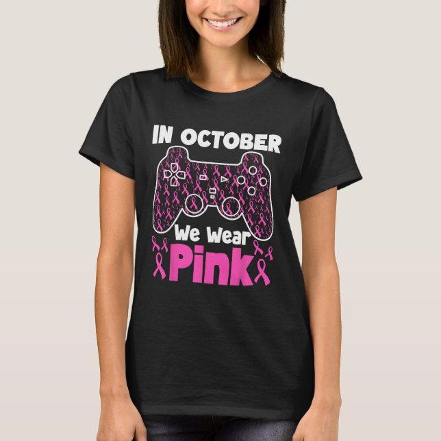 Camiseta Outubro Vestimos Jovens Jovens Jovens com Cancer d (Frente)