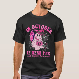 Camiseta Outubro Vestimos mulheres Canceres rosa fantasma