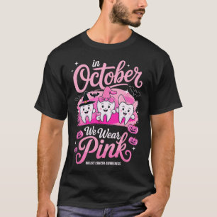 Camiseta Outubro Vestimos o Cancer do peito cor-de-rosa com