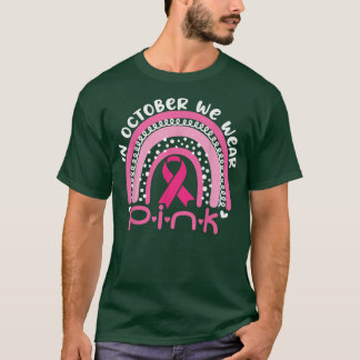 Camiseta Outubro Vestimos o Cancer rosa-arco-íris Awarene