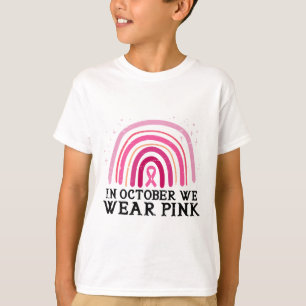Camiseta Outubro Vestimos o Cancer rosa-arco-íris Awarene